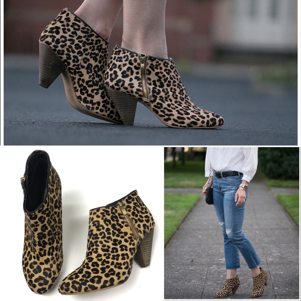 Urban Outfitters Leopard Print Calf Hair Bootie